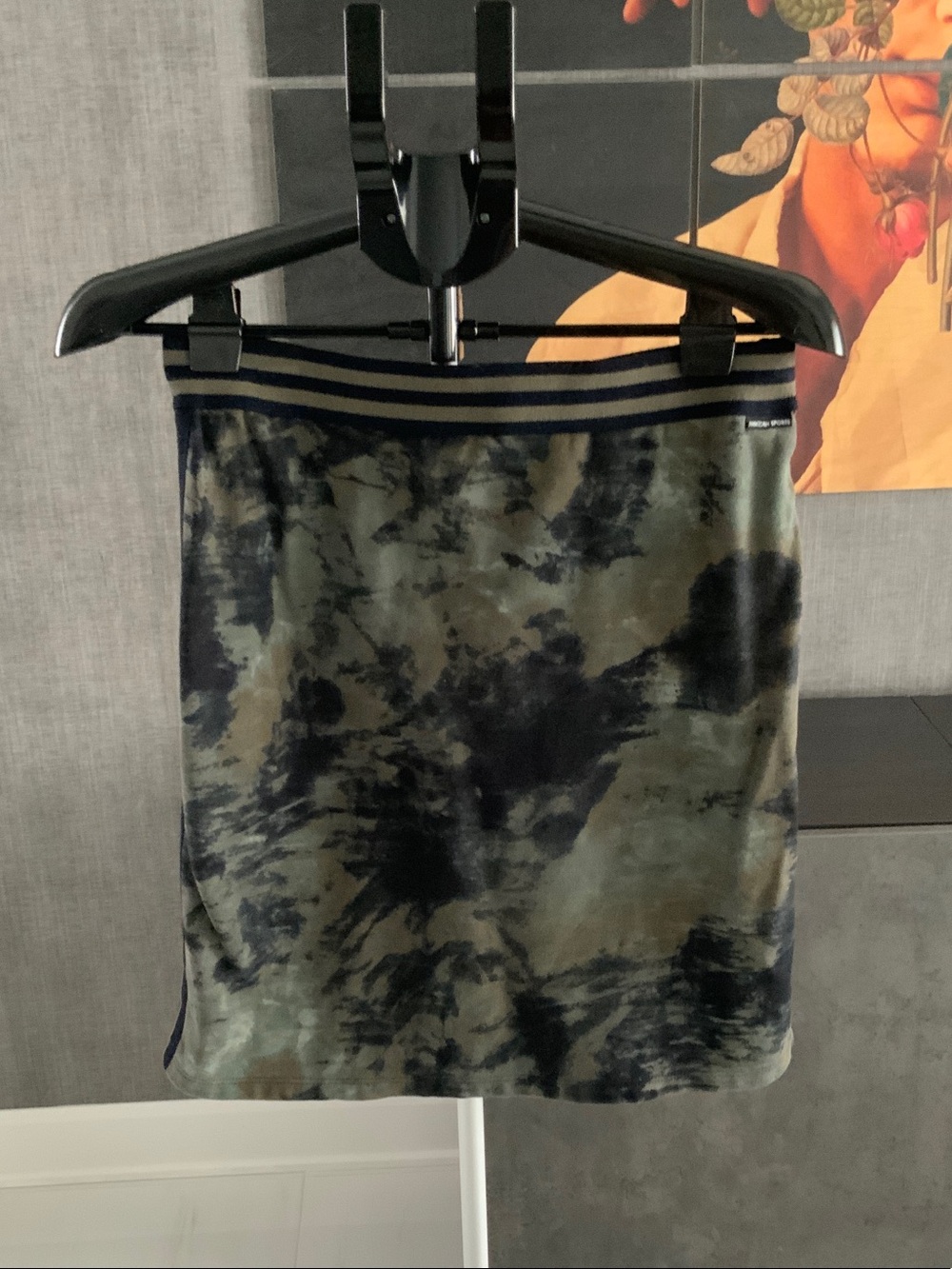 Marc Cain Olive and Black Tie-Dye Mini Skirt